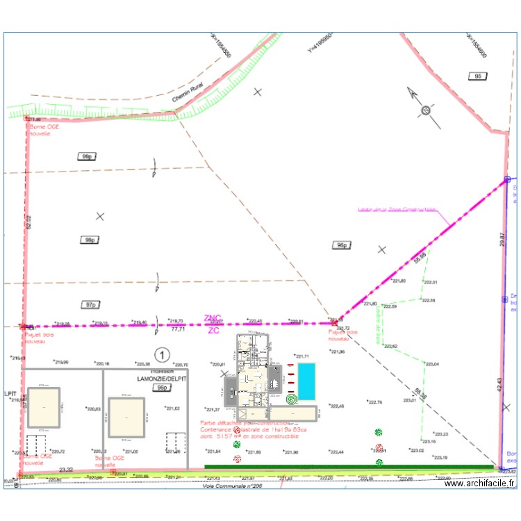 Primavera 4 chambres sur terrain essai. Plan de 15 pièces et 367 m2