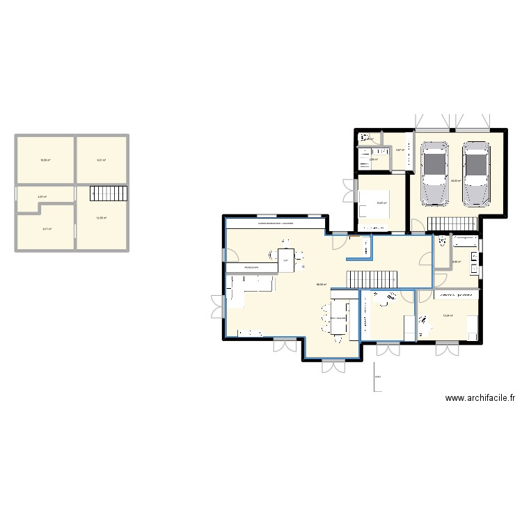 8 CHARRIERE. Plan de 13 pièces et 209 m2