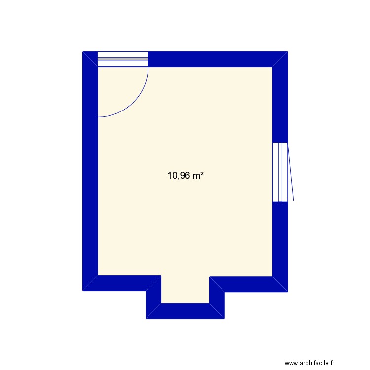 chambre CD. Plan de 1 pièce et 11 m2