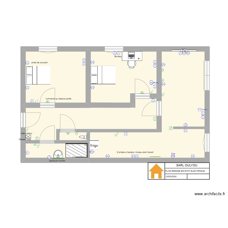 CERGY PONTOISE. Plan de 3 pièces et 51 m2