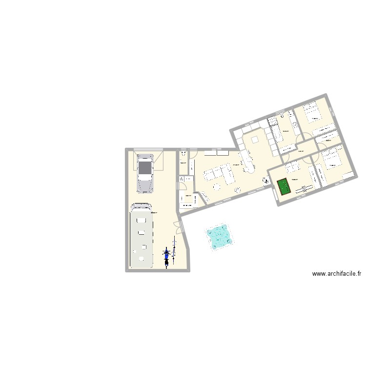 contour maison plus cotes exter 11=114.04m2 76.83 Ml. Plan de 10 pièces et 177 m2