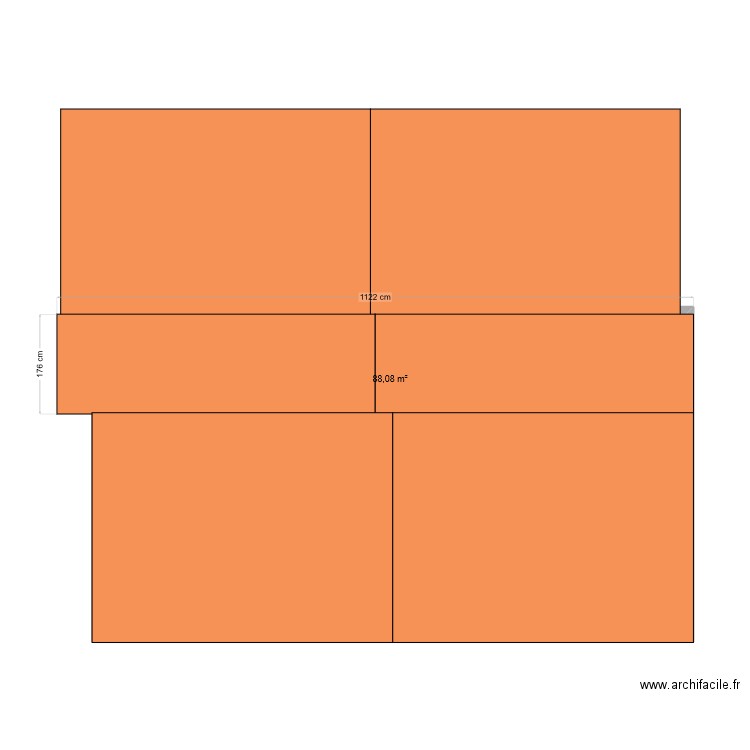 TalenceMaison. Plan de 1 pièce et 88 m2