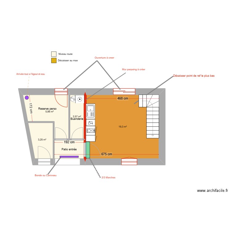 grange luz v3. Plan de 5 pièces et 33 m2