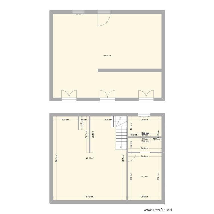 Carreau de Lanes. Plan de 4 pièces et 126 m2