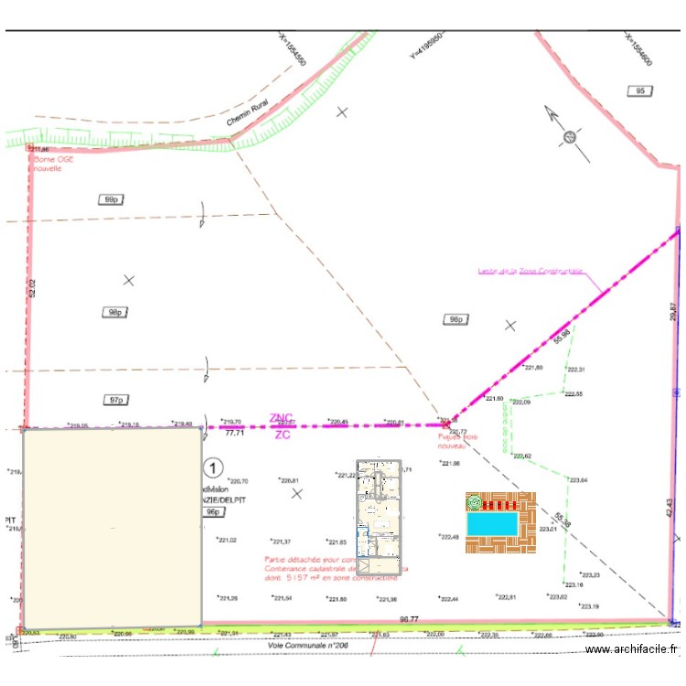 Plan V6 avec étage (toit Périgourdin). Plan de 18 pièces et 1436 m2