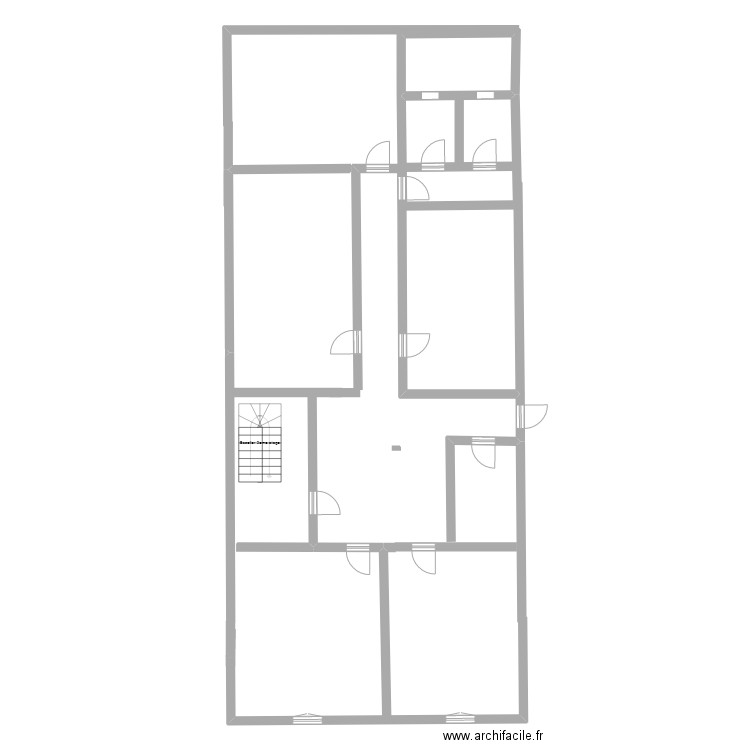 ecole. Plan de 2 pièces et 20 m2