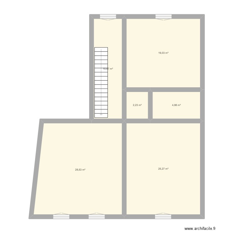 baraigne. Plan de 6 pièces et 91 m2