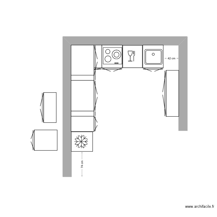 Cuisine. Plan de 0 pièce et 0 m2