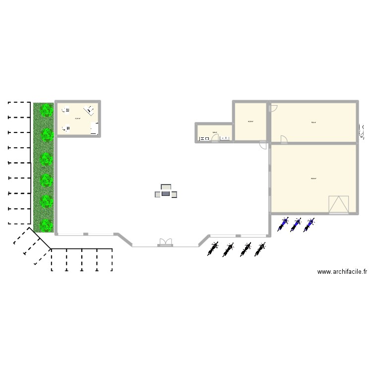 concession. Plan de 5 pièces et 184 m2