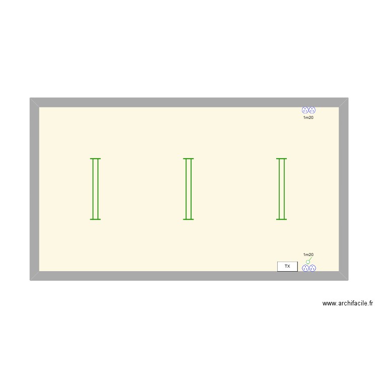 pépinière bureux RDC. Plan de 1 pièce et 42 m2