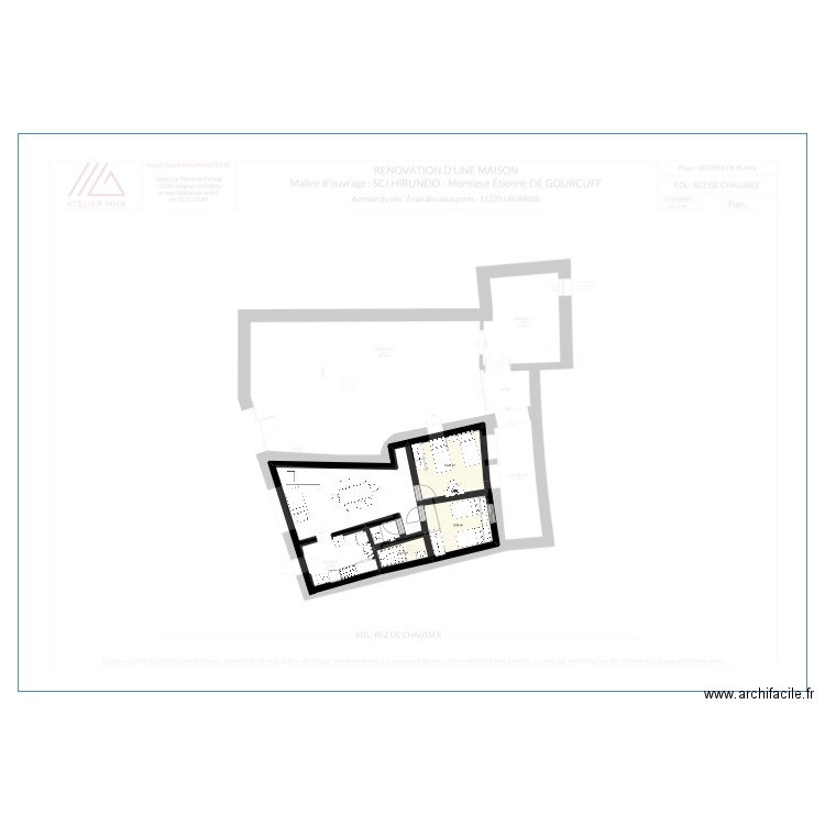 23 aout. Plan de 3 pièces et 25 m2