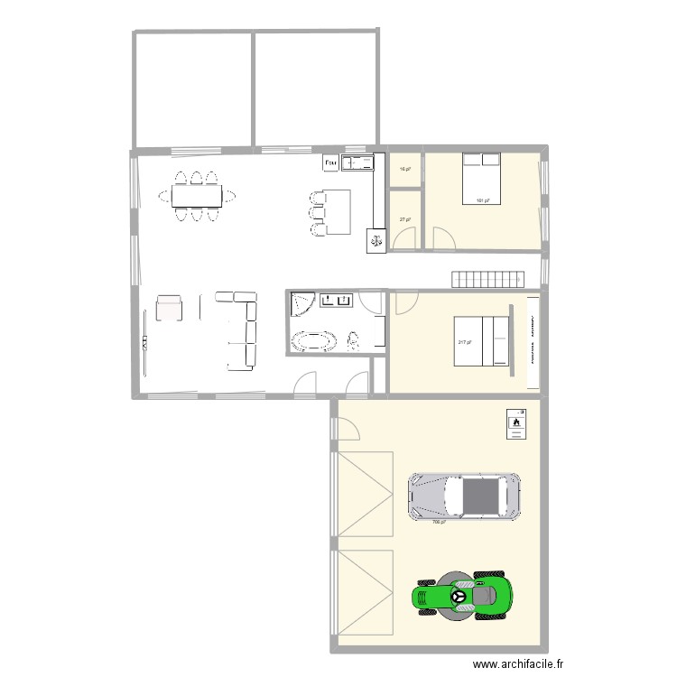 maison. Plan de 5 pièces et 105 m2