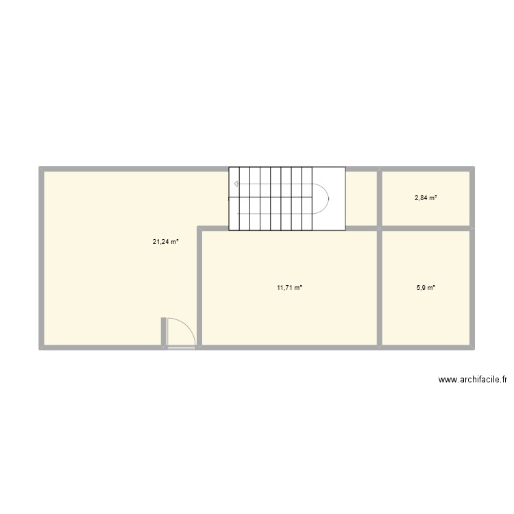 maision. Plan de 4 pièces et 42 m2