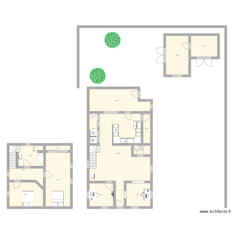 Maison Price. Plan de 14 pièces et 168 m2