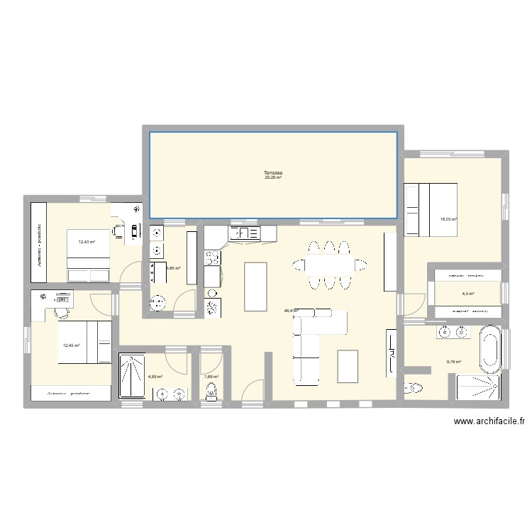 plan 2. Plan de 10 pièces et 145 m2