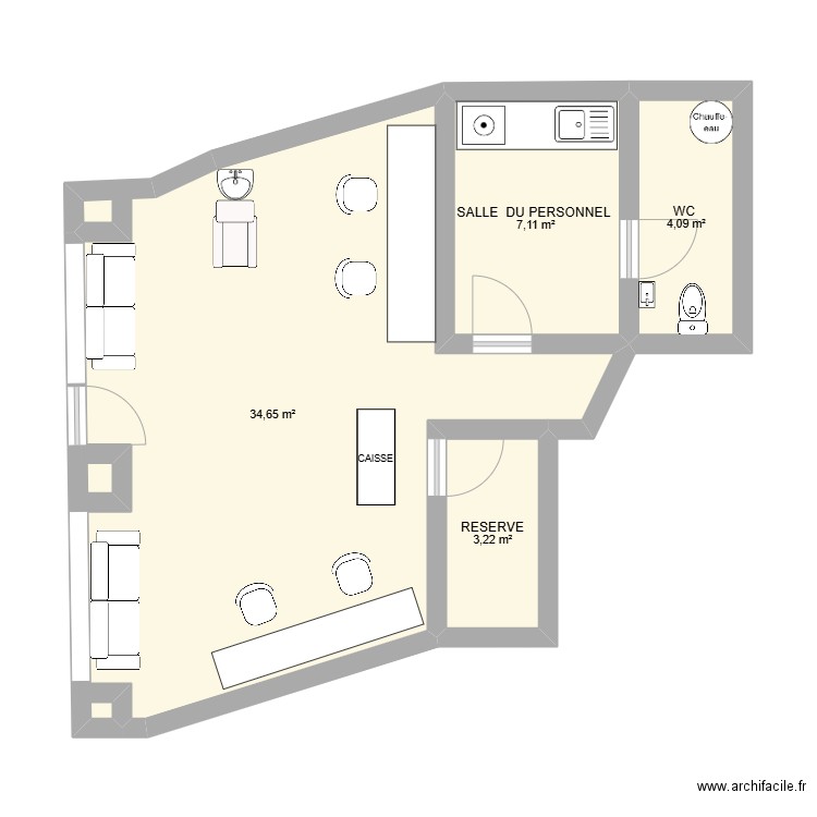 BARBER ONE 92. Plan de 4 pièces et 49 m2