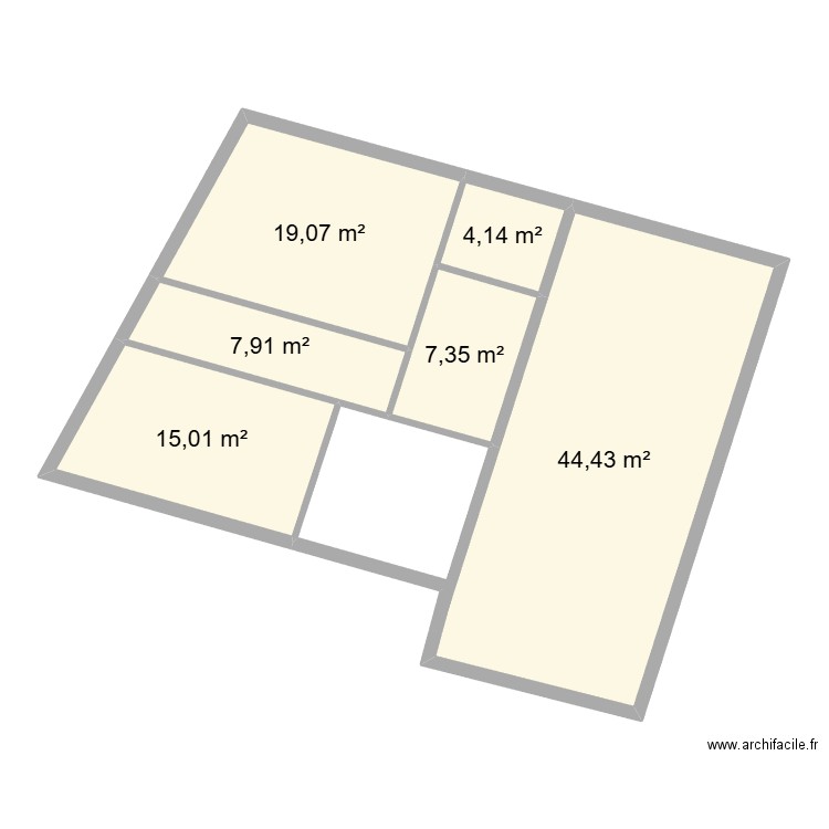 étage 2. Plan de 6 pièces et 98 m2