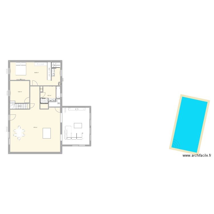 maison. Plan de 7 pièces et 104 m2