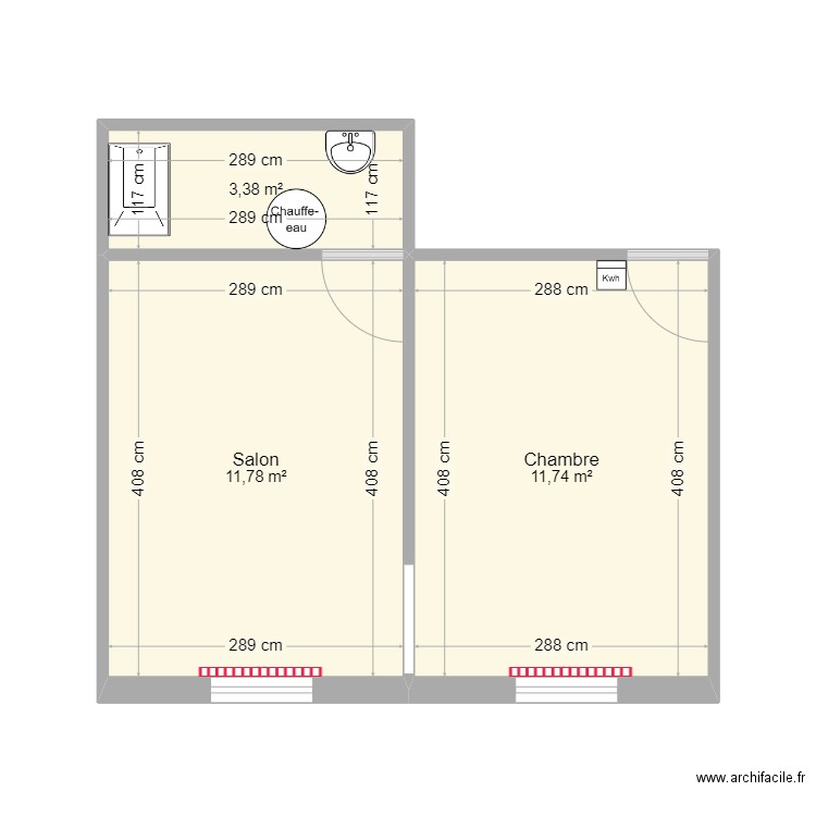 3 Square Vallois Actuel. Plan de 3 pièces et 27 m2