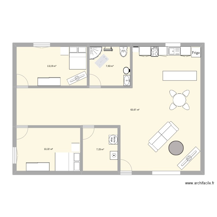 maison. Plan de 5 pièces et 105 m2