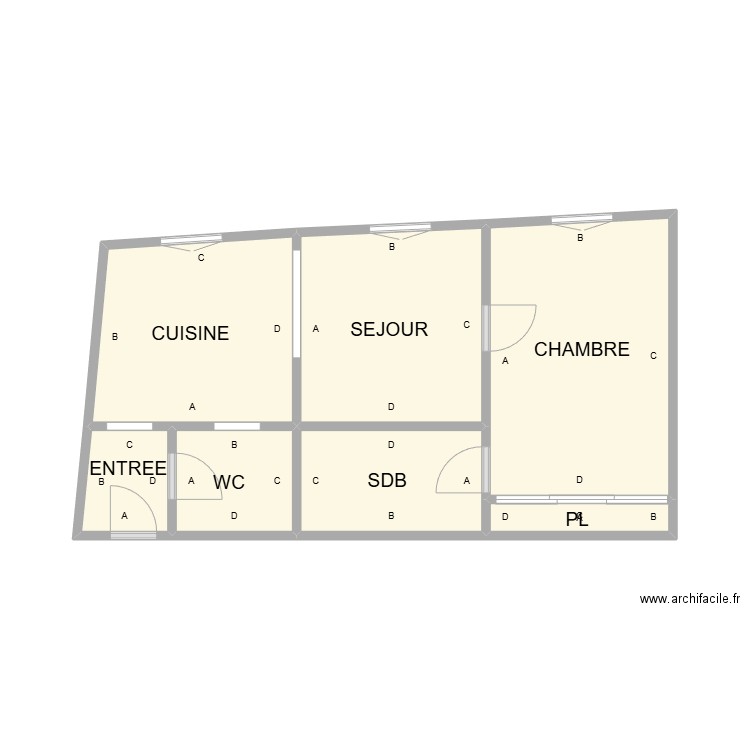 PLAN BEC DE LIEVRE PB. Plan de 7 pièces et 27 m2