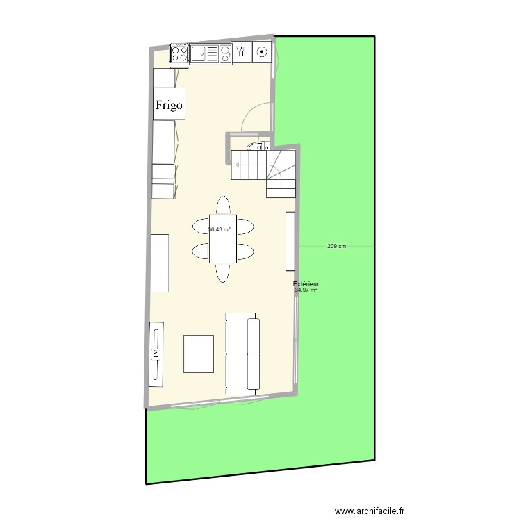 Maison désirée. Plan de 11 pièces et 143 m2