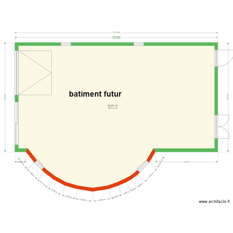 garage futur 1. Plan de 1 pièce et 85 m2