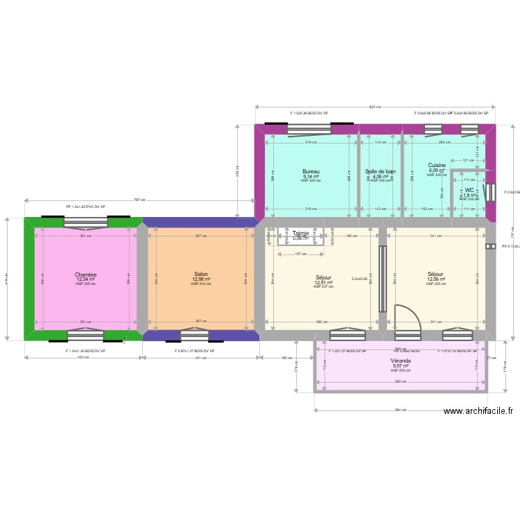 ML24009851. Plan de 15 pièces et 132 m2