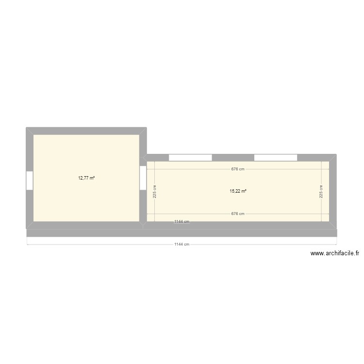 plam1erest. Plan de 2 pièces et 28 m2