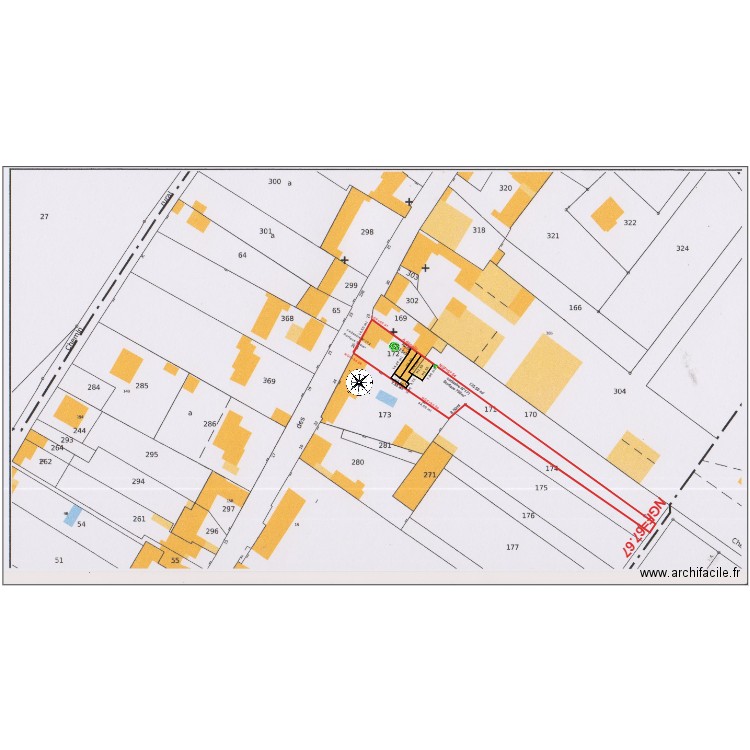 Plan de masse Serbonnes 2    remise a demolir. Plan de 0 pièce et 0 m2