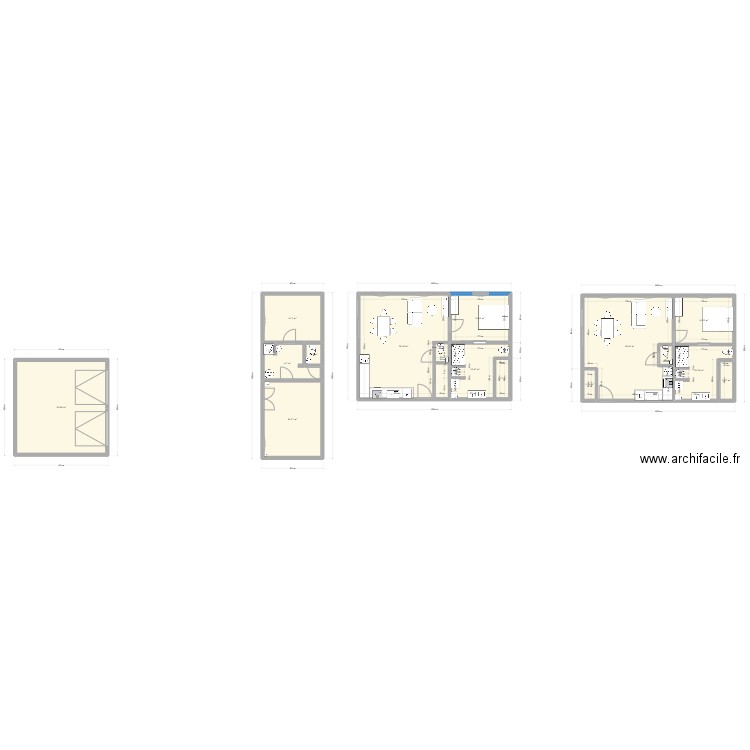 Sergines v1. Plan de 14 pièces et 197 m2