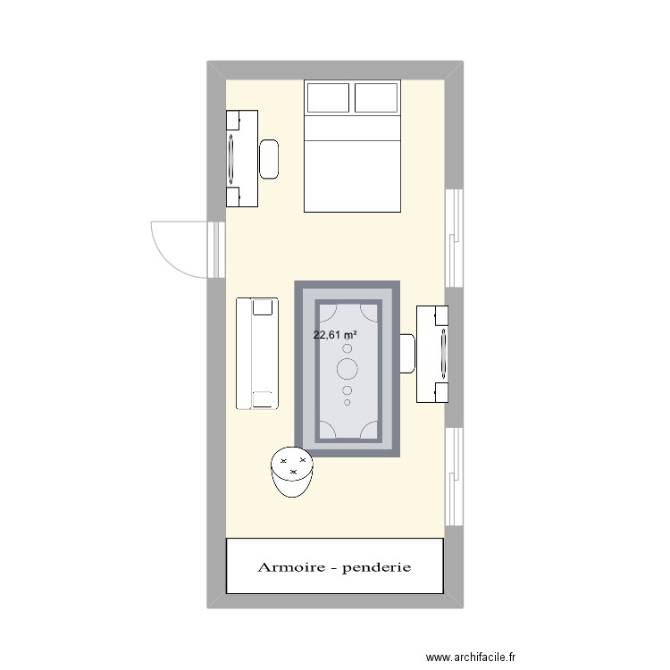 CHAMBRE LILY4. Plan de 1 pièce et 23 m2