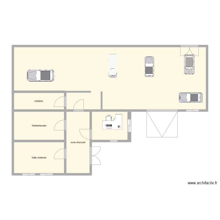 plan garage . Plan de 6 pièces et 105 m2