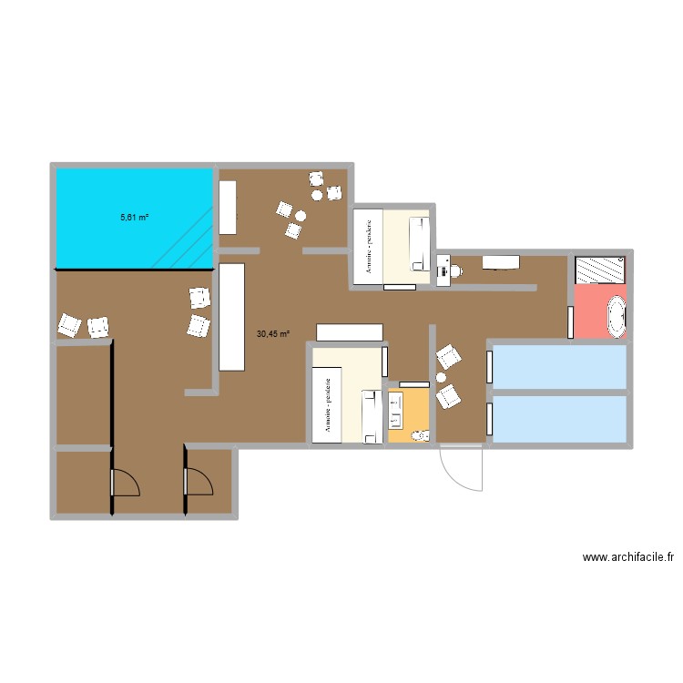 SPA. Plan de 10 pièces et 50 m2