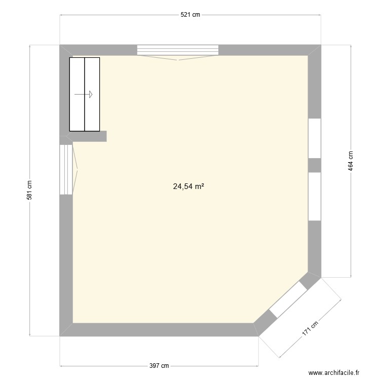 Studio Riga 2. Plan de 1 pièce et 25 m2