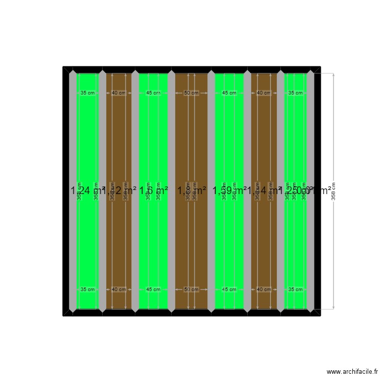 Jardin. Plan de 8 pièces et 10 m2