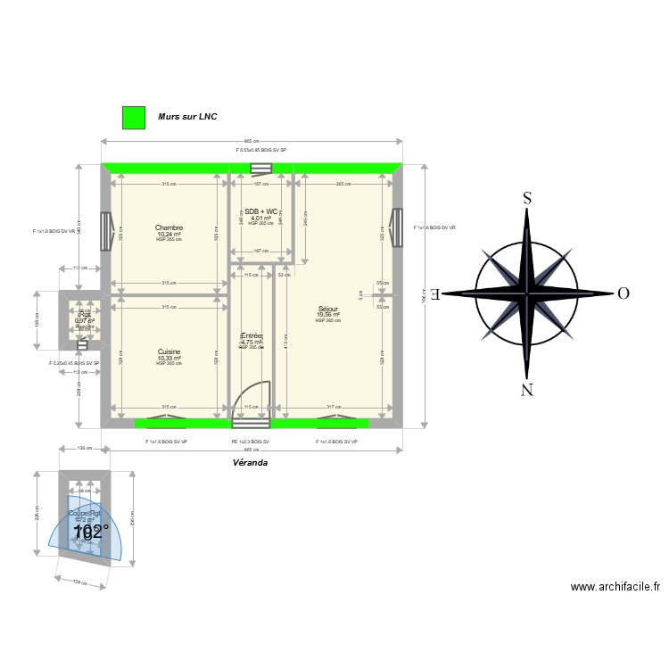 ML24017133 . Plan de 7 pièces et 52 m2