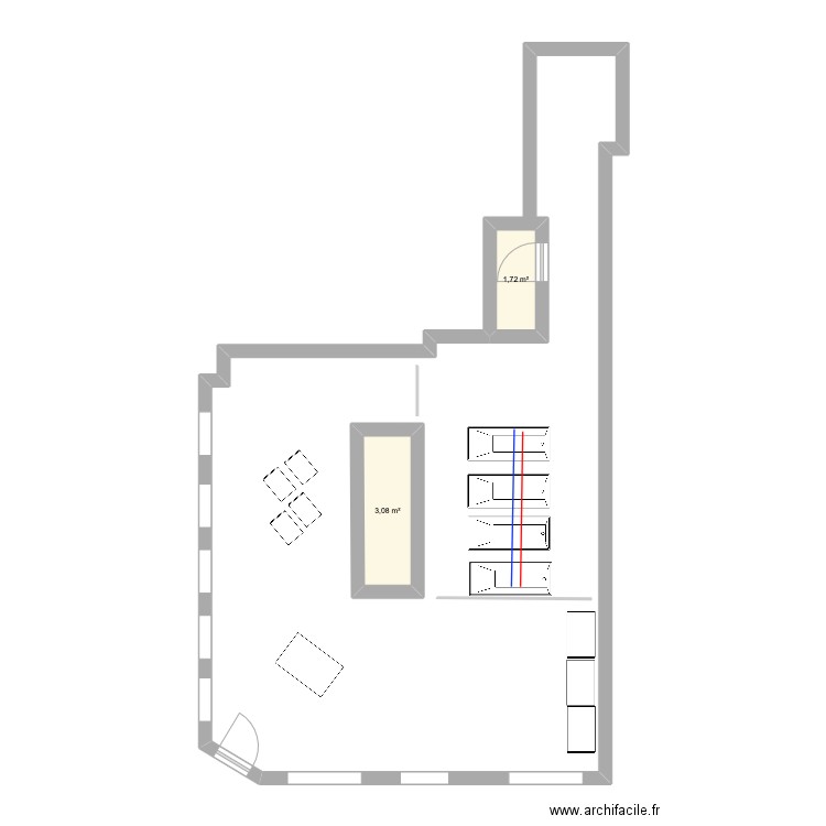 BRUSIN. Plan de 2 pièces et 5 m2