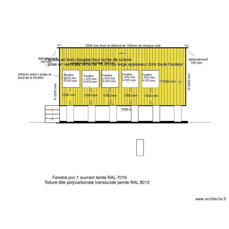 DP4  FAÇADE AVANT APRÈS TRAVAUX. Plan de 1 pièce et 22 m2