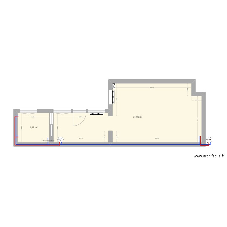 log5. Plan de 2 pièces et 36 m2