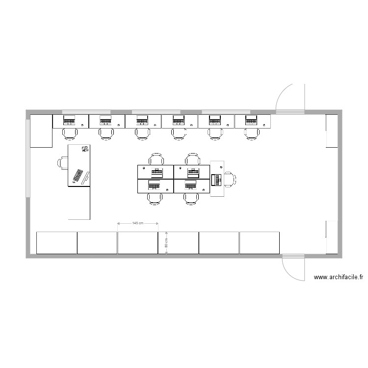 Local domotique. Plan de 1 pièce et 55 m2