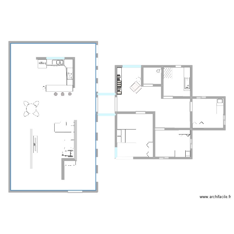 anglais d. Plan de 8 pièces et 212 m2