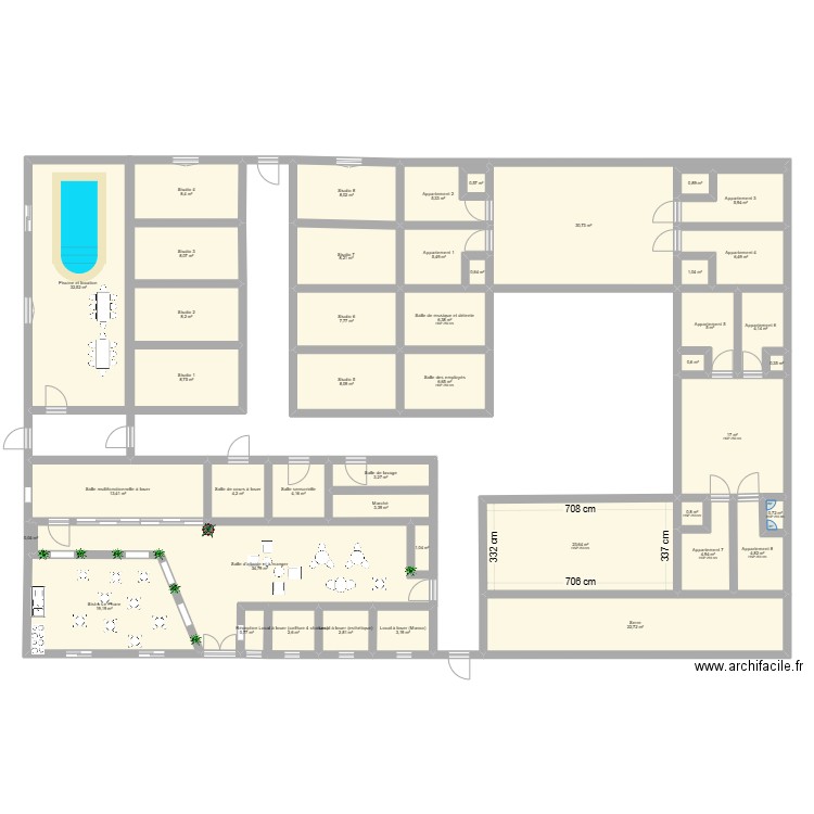 Plan La maison Abraham-Maslow. Plan de 44 pièces et 346 m2