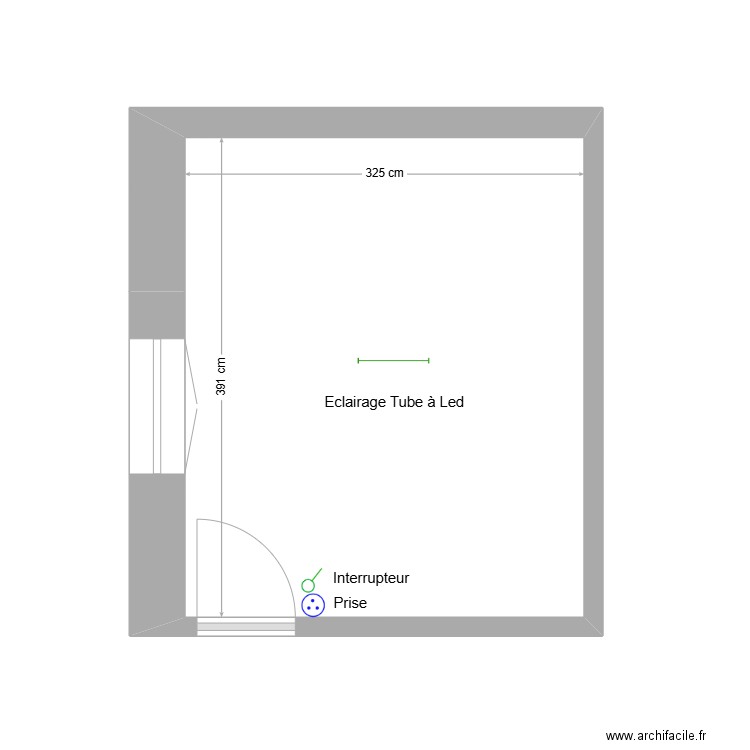 Réserve et archive. Plan de 1 pièce et 13 m2