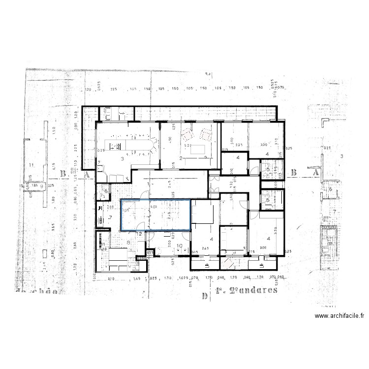 appart swan plan 2. Plan de 21 pièces et 212 m2