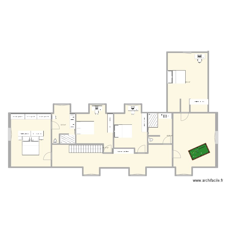 1er etage stationsstraat. Plan de 5 pièces et 153 m2