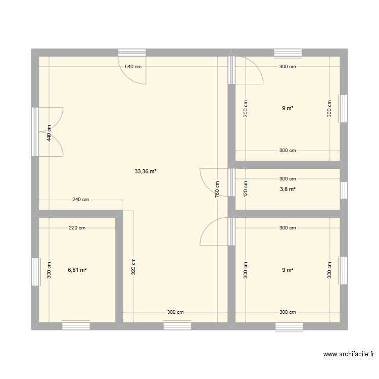 maison. Plan de 5 pièces et 62 m2