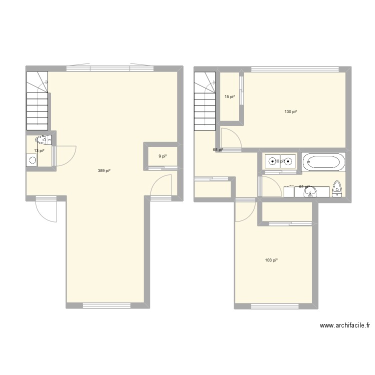 Annexe 1.0. Plan de 9 pièces et 74 m2