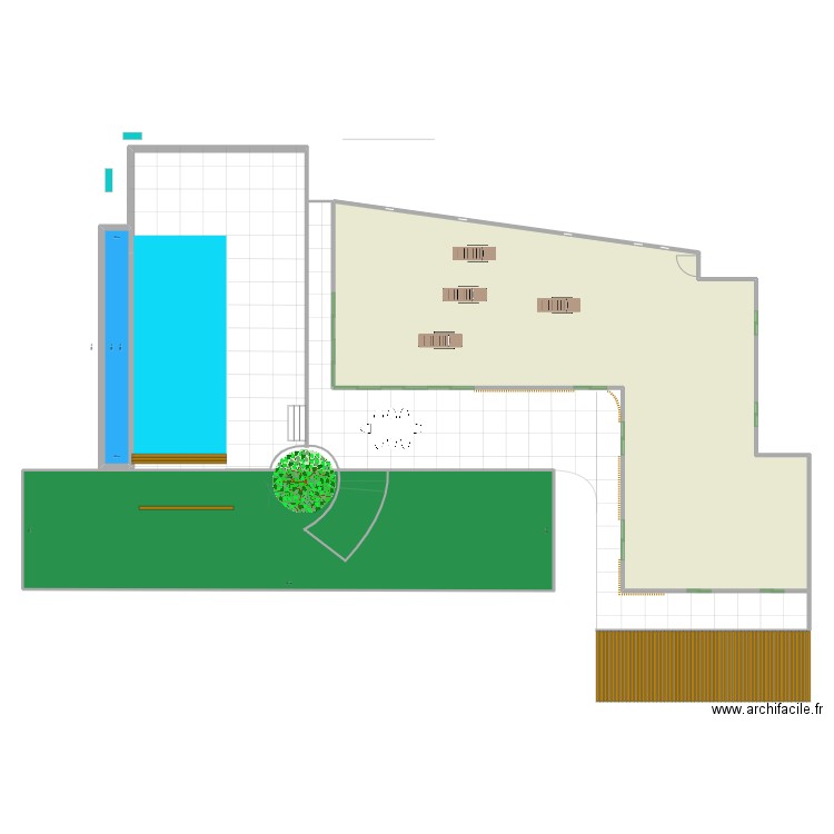 TERRASSE 100 X 100. Plan de 3 pièces et 310 m2