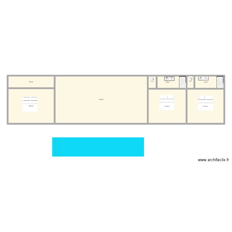 MAISON DU COIN. Plan de 7 pièces et 167 m2